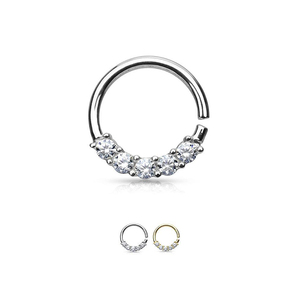 Toptan benzersiz burun halkaları 3/8 "16g sürekli tavlı burun halkası Hooped altın burun yüzük takı sanayi Piercing