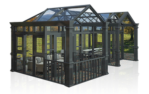 Solárium de Estilo Australiano con Estructura de Aluminio, Invernadero de Cristal con Techo Templado para Villas, Moldura Triangular - Product Image 2