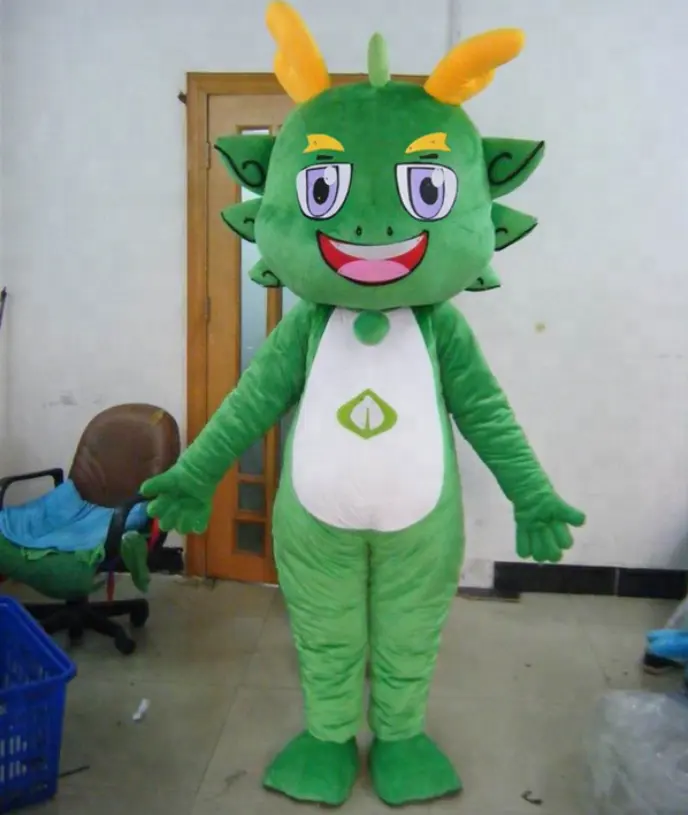 Disfraz de la mascota del Bop del bebé, traje de dinosaurio verde