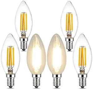 b10 candélabres Suppliers-4 W Candelabra Led Ampoules 40 W Équivalent, Lustre C35 B10/B11 Led Edison Ampoules À Filament, 2700 K 400LM, Forme De Torpille