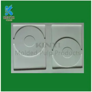 Biodegradable white colour molded fiber paper pulp CD/DVD cases packaging