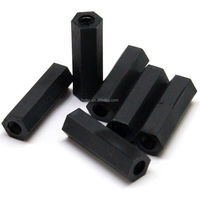 Entretoises hexagonales rondes blanches et noires en plastique pour PCB, tubes d'isolation en nylon M2 M3 M4 M5 M6