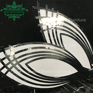مستطيل أبيض الخشب قاعدة الاكريليك ديكور خلفية موقف للمناسبات والافراح - Product Image 4