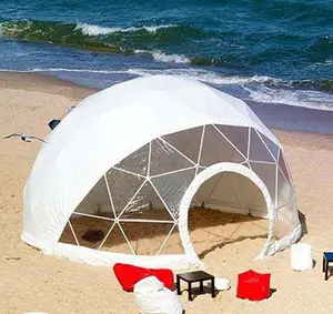 Giant beach sun shelter party dome tent geodesic dome tent wt white red black green blue pvc dome tent available