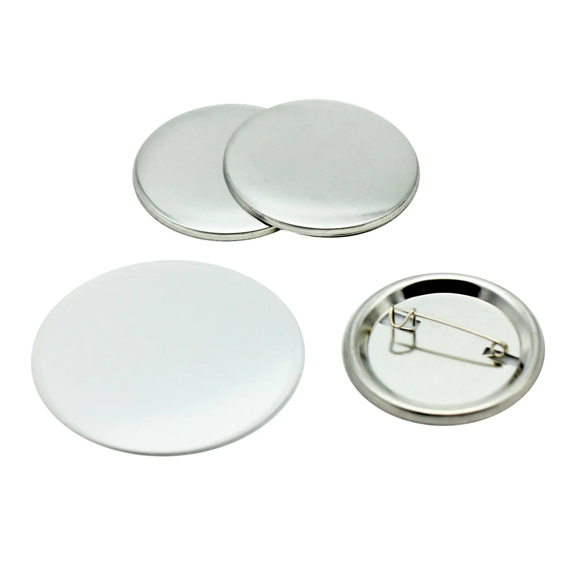 Piezas de botón de pin de metal de 44mm de forma redonda para fabricante de insignias