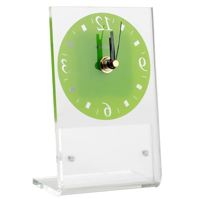 Modern L Bentuk Elegan Acrylic Jam Desktop, Miring Bentuk L Satu Jam Acrylic