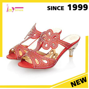Rhinestones llenos con diseño de la flor mujeres zapatos de tacones bajos para mujer zapatilla calzado fiesta - Product Image 6