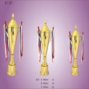 Ribbon metal customized tall prize cup trophy dealers