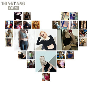 Tongyang Summer Slim Render Short Top da <span class=keywords><strong>donna</strong></span> senza maniche <span class=keywords><strong>canottiere</strong></span> a scollo a U tinta unita nero/bianco canottiera - Product Image 6