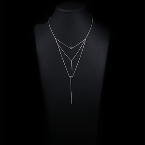 <span class=keywords><strong>Alibaba</strong></span> In China Populaire Stijl 925 Sterling Zilveren Drie Layer Ketting Voor Meisjes - Product Image 6