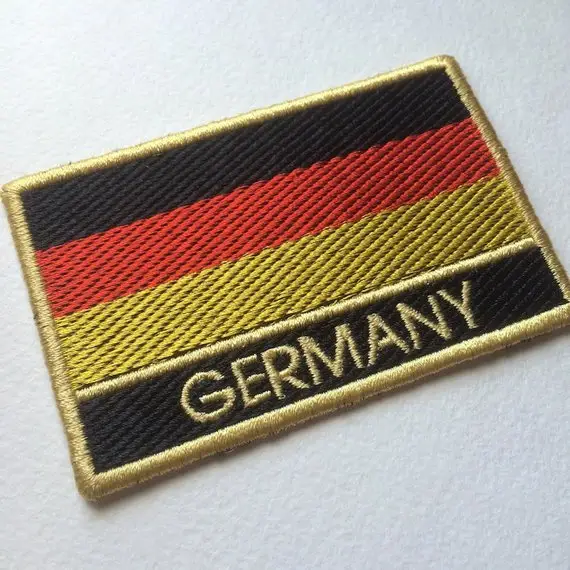 OEM Custom Germany Flag Patch Iron On Arm Embroidered Patches For Clothing