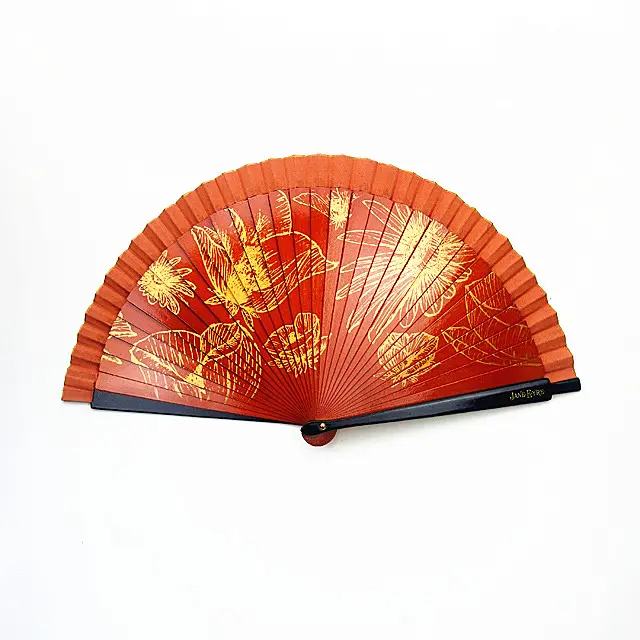 Top quality beautiful royal cooling hand fan for party decorations customized bulk logo printing fabric with wooden hand fan