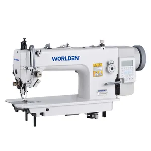 WD-0303-D3 doğrudan sürücü üst düğme besleme Lockstitch DİKİŞ MAKİNESİ otomatik düzeltici ile kullanılan DİKİŞ MAKİNESİ tablo DİKİŞ MAKİNESİ