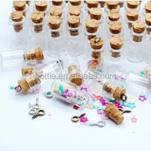 Miniature Decorative clear thin glass Bottles with Corks