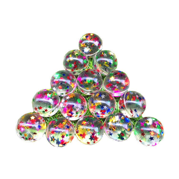 32mm Star Crystal Skip Ball Promotional Toy Rubber Ball Minimum Order 100pcs