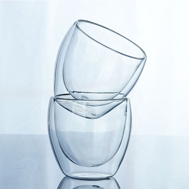 Handmade Heat Resistant Borosilicate Glass Water Cup Double Wall Glass Coffee Cup