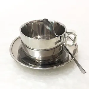 promotional item of stainless steel cup and saucer