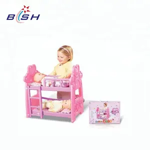 चारपाई बिस्तर बच्ची गुड़िया Suppliers-बच्चे खेल गुड़िया के साथ चारपाई बिस्तर TJ14090330