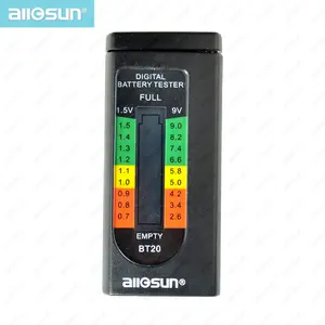 All-sun BT20 1.5 가정용 디지털 배터리 테스터 V 9V AAA AA C D 배터리 용량 도구 포켓 크기
