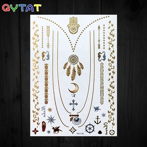 Vente en gros de maquillage de <span class=keywords><strong>sexe</strong></span> à la mode autocollants de tatouage métalliques brillants pour femmes or argent - Product Image 6