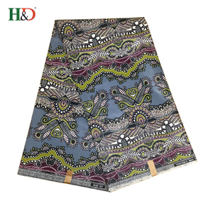 H & D africano caliente flor real algodón auténtico bloque de cera imprime tela con <span class=keywords><strong>la</strong></span> mejor calidad - Product Image 1
