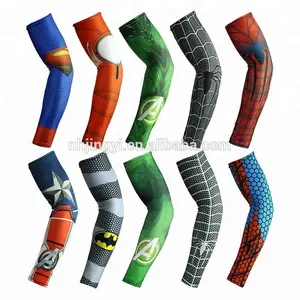 Uv-bescherming Sneldrogend Ademend Polyester Fietsen Sport Compressie Arm Warmer Goedkope Arm Mouw