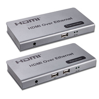 Extensor HDMI KVM sobre IP de 120m TCP/IP 1080P H.264 con Teclado, Ratón y IR sobre un Solo Cable Cat5e/Cat6 Ethernet