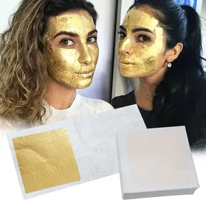 2.5*2.5 centímetros 99% Folha de Ouro Comestível 24K Ouro Puro Máscara Facial do Cuidado Da Pele Alimentos Decorações Genuíno Folha De Ouro Folhas