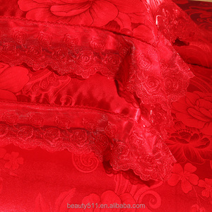 European Style Retro Wedding <strong>Bedding</strong> <strong>Set</strong> of Four-piece Quilt Cover Sheets <strong>Red</strong> Quilt Cover Bridal Bed Sheet <strong>Set</strong> BSS39 - Product Image 2