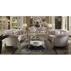 2021 Longhao Luxe Meubilair Woonkamer Sofa Set, Houtsnijwerk 7 Zits Bankstel Ontwerpen Elegante Zorgzame Meubels