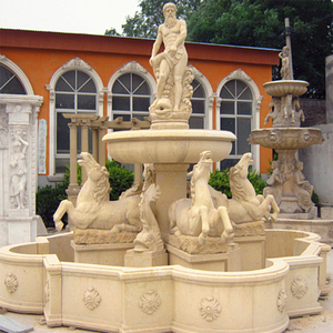 Decorazione del <span class=keywords><strong>giardino</strong></span> all'aperto pietra naturale antica donna e statua di leone fontana d'acqua fontana di marmo di pietra antica prezzi - Product Image 6