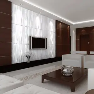 Dekorasi Rumah Papan Serat Dinding 3D TV Latar Belakang Dinding Panel