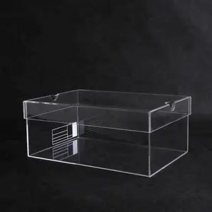 Прозрачная акриловая коробка для хранения обуви из перспекса с крышкой