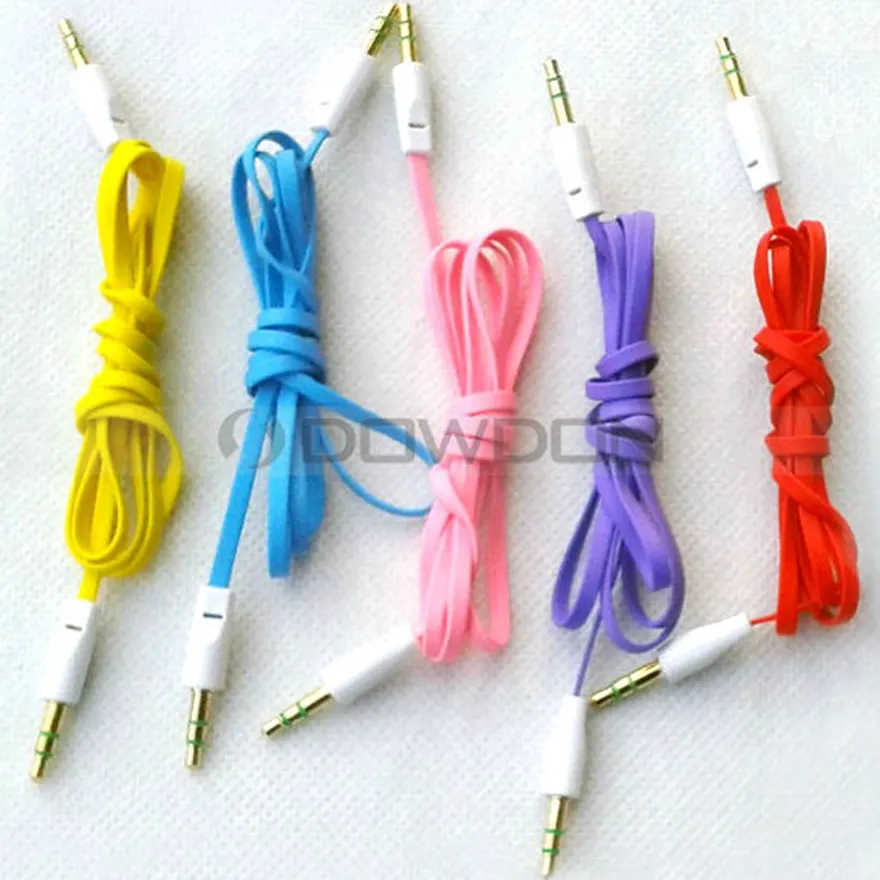 Cable auxiliar plano colorido para iPhone, iPod, Samsung