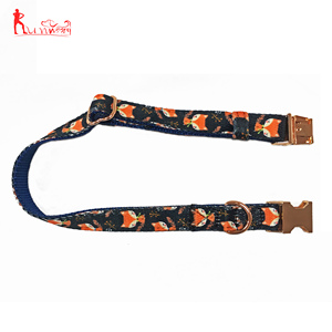 Impresión de perro <span class=keywords><strong>Collar</strong></span> y correa ajustable básicos collares para perros con anillo de Metal D para pequeño/mediano/Tallas grandes - Product Image 3