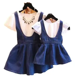 Fornitore del capretto del bambino del denim denim bretella del vestito dei bambini del vestito delle ragazze boutique