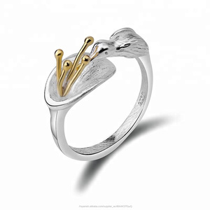 Diseño ajustable colibrí plata 8925 anillo - Product Image 1