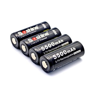 원래 Soshine 5500mAh <span class=keywords><strong>3.7V</strong></span> 26650 충전식 배터리 리튬 이온 리튬 배터리 보호 PCB LED 손전등