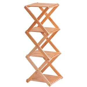 Étagère à chaussures pliable en <span class=keywords><strong>bois</strong></span> massif JB Creative et support à fleurs - Product Image 4