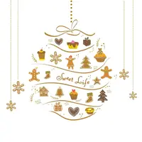 عيد الميلاد الترويجية لب الخشب البكر المطبوعة ورق زينة المناديل