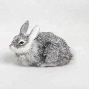 مصغرة واقعية لطيف الأبيض أفخم الأرانب الفراء نابض بالحياة الحيوان أرنب عيد الفصح