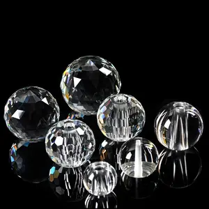 批发更便宜的k9气泡水晶玻璃球茶蜡烛台婚礼中心节日派对家居装饰