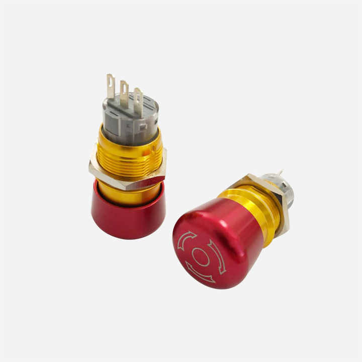 16mm emergency stop push button higher quality CE IP67 momentary push ...