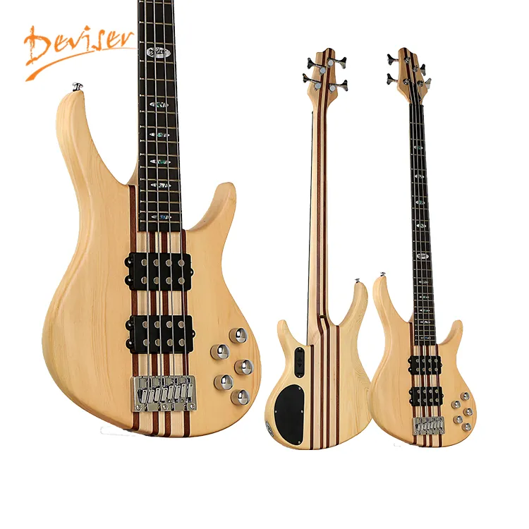 High quality wood electric acoustic bass guitar L-B45-T4 double wave