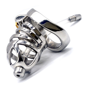 FRRK 60mm घुमावदार अंगूठी मुर्गा पिंजरे शुद्धता डिवाइस के साथ कैथेटर शुद्धता पिंजरे एसएम सेक्स उत्पादों के लिए धातु लिंग पिंजरे पुरुष - Product Image 2