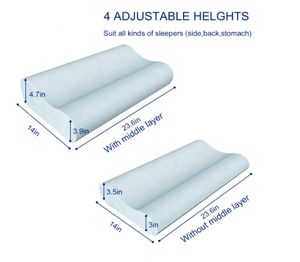 Almohada Cervical ajustable, gel de contorno de apoyo, almohada de espuma viscoelástica con infusión de altura ajustable para dormir lateral - Product Image 5