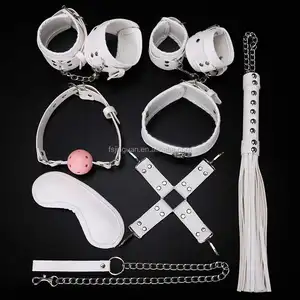 Bondage Gear 8 Pcs Pu Leather Sex Male Bdsm Bondage Restraints Bondage Kits Sex Toys for Women juguetes sexuales