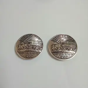 silver coin concho for leather
