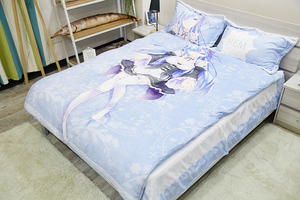 Parure de lit 4 pièces en flanelle 100 % polyester de qualité supérieure, imprimée diagonale style <span class=keywords><strong>anime</strong></span> japonais, 200 fils, personnalisable et confortable, vente en gros - Product Image 2