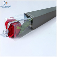 Boîtes d'emballage personnalisées en PVC pour motifs de roses, sacs uniques, papier d'emballage de fleurs, fournitures pour fleuriste, boîtes transparentes pour mariage, 50 pièces